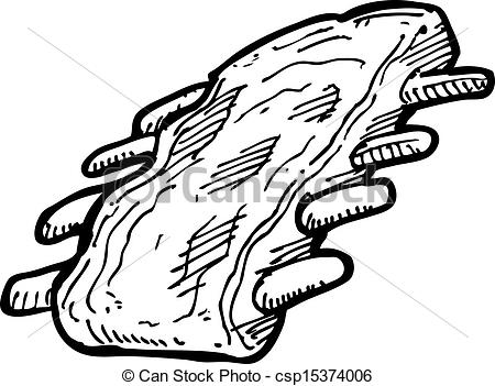 Vector Clipart Of Hand Drawn Raw Meat Csp15374006   Search Clip Art    