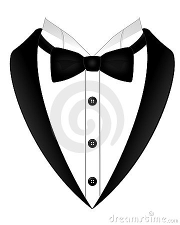 An Illustration Of A Black Bow Tie White Shirt And Tuxedo Collar
