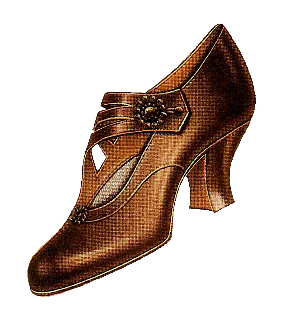 Antique Images  Women S Vintage Fashion  1915 Vintage Shoe Clip Art