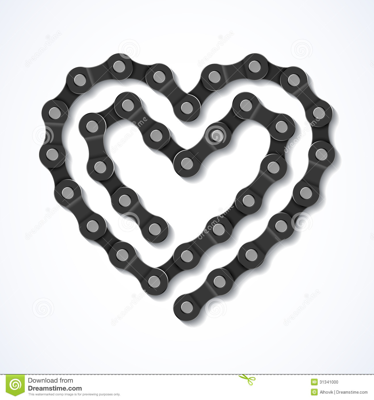 Bicycle Chain Heart Stock Photo   Image  31341000