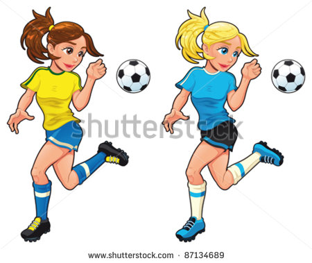 Cartoon And Isolated Sport Characters 87134689 Cartoon Female Football