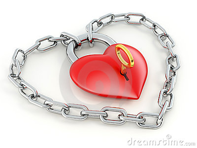 Chain With Lock As Heart Royalty Free Stock Photos   Image  14503668