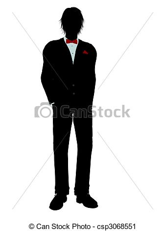 Clipart Of Man In A Tuxedo Silhouette   Man Dressed In A Tuxedo