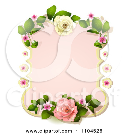 Clipart Pastel Pink Rose Frame   Royalty Free Vector Illustration By