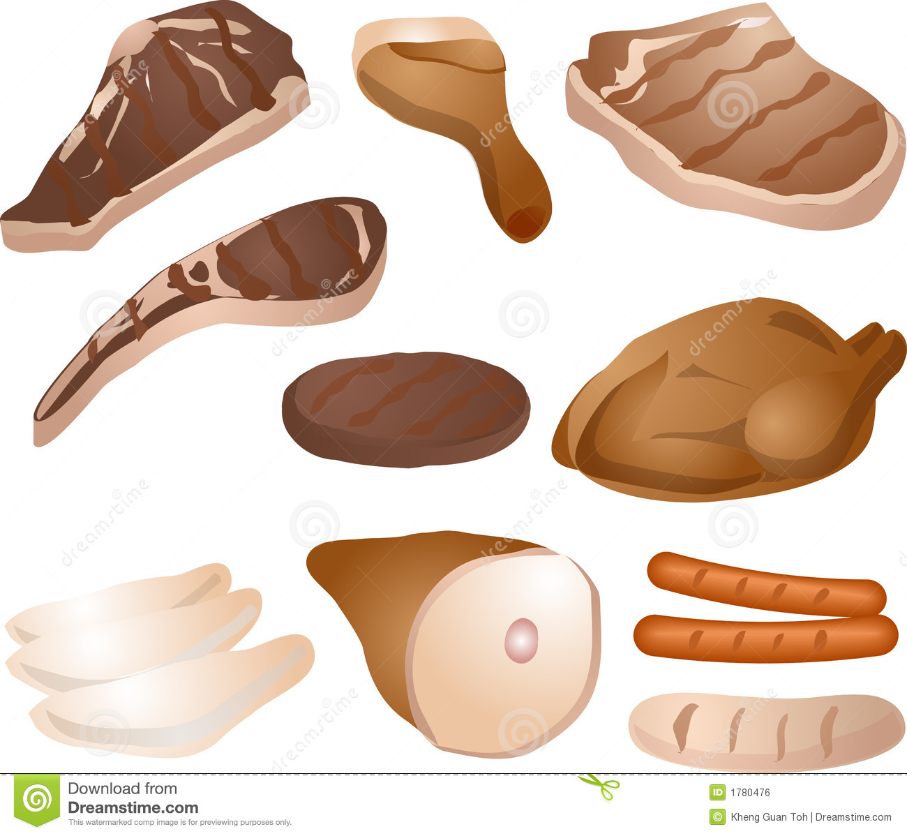 Cooked Meat Illustration Royalty Free Stock Image   Image  1780476