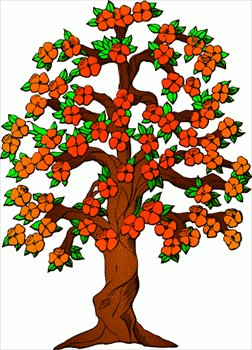 Free Flowering Tree Color Clipart