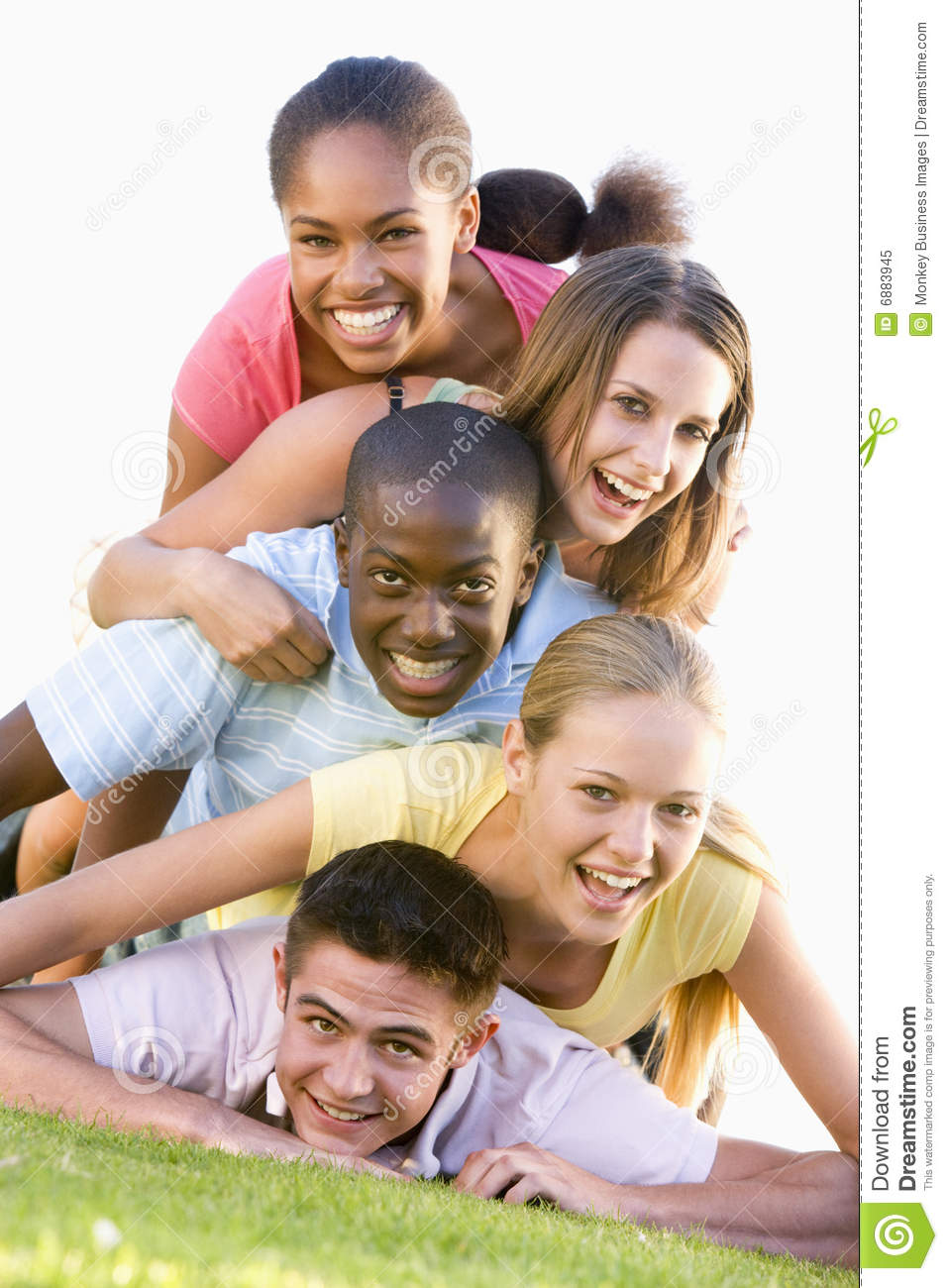 Group Of Teenagers Having Fun Outdoors Royalty Free Stock Photo    