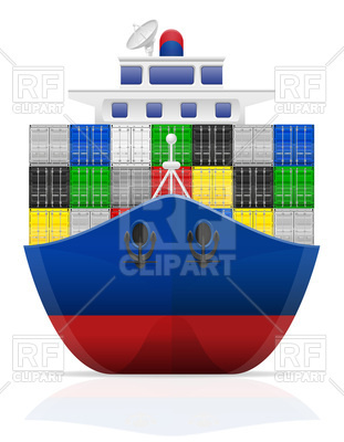 Nautical Cargo Ship Front View 91438 Download Royalty Free Vector