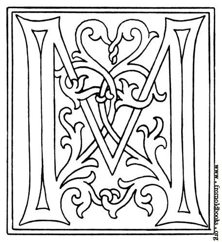 Picture  Clipart  Initial Letter M From Late 15th Century Printed    
