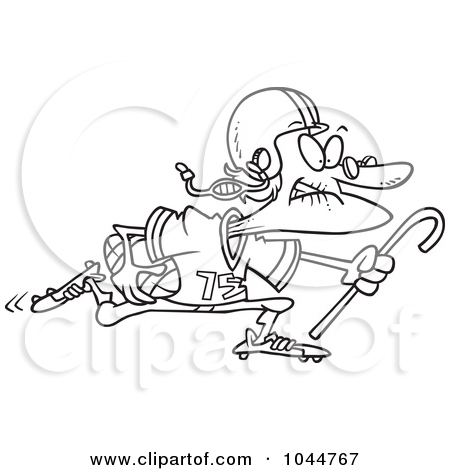 Rf  Clip Art Illustration Of A Cartoon Senior Couple Feeding Birds