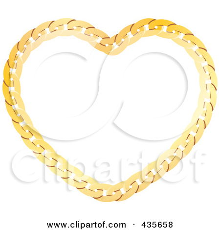Royalty Free  Rf  Clipart Illustration Of A Gold Chain Heart By Monica