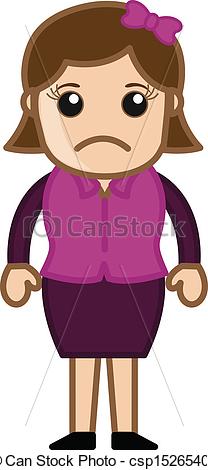 Sad Woman   Business Cartoon   Csp15265401