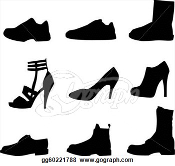 Women Shoes Silhouettes Isolated On White  Clipart Drawing Gg60221788