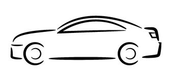 Car Outline  Vector Illustration  Royalty Free Stock Images