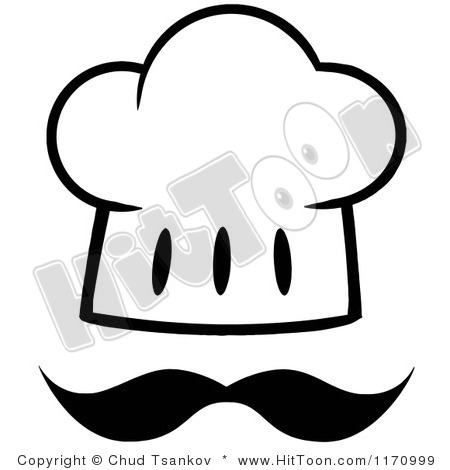 Chef Hat Clipart Black And White 1170999 Cartoon Of A Black And White