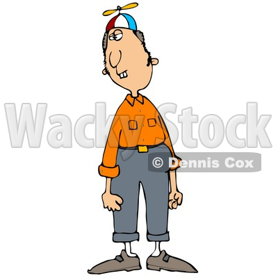 Clipart Illustration Of A Nerdy Caucasian Man With Buck Teeth Wearing