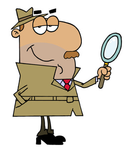 Detective Clipart Image   Funny Cartoon Detective In Trenchcoat With
