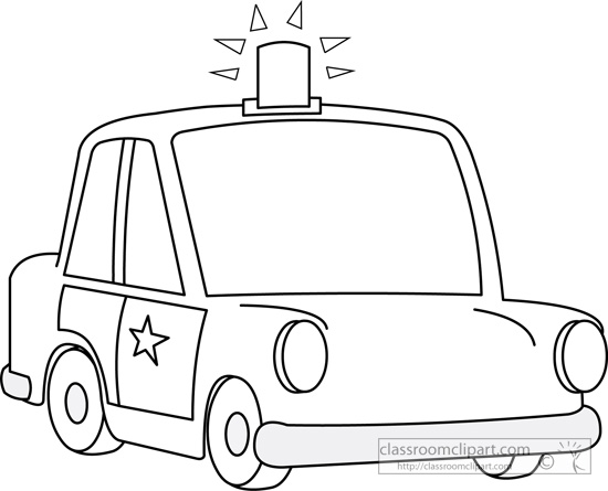 Download Police Car Cartoon 06 Outline