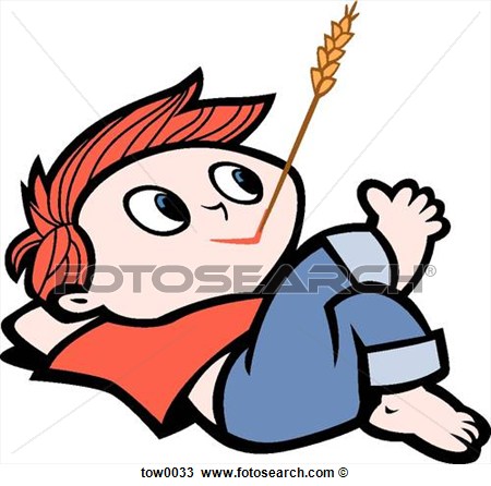 Drawing Of Country Boy Relaxing Tow0033   Search Clipart Illustration