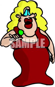 Fat Lady Singing   Royalty Free Clip Art Image