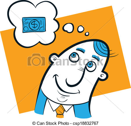 Happy Thoughts Clipart A Retro Cartoon Man Thinking Happy Thoughts    