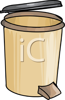 Kitchen Garbage Can With A Foot Lever   Royalty Free Clipart Picture