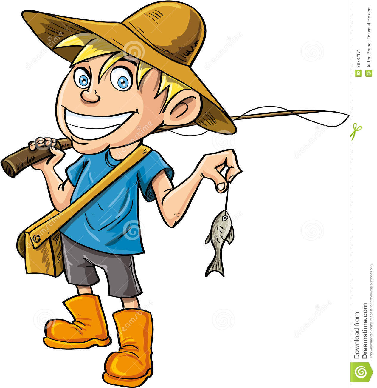 More Similar Stock Images Of   Cartoon Fisherman With A Tiny Fish  