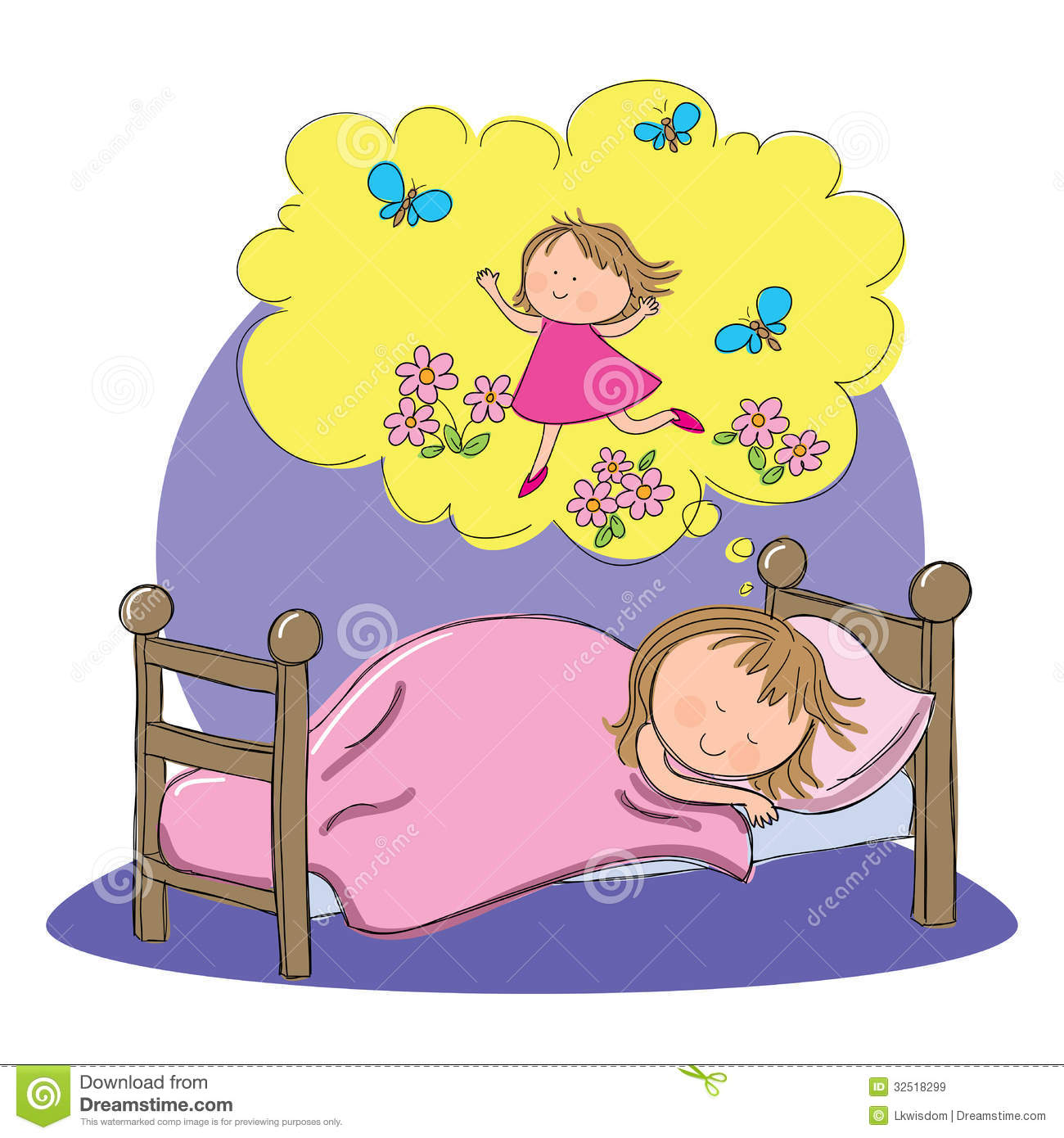 Picture Of Child Dreaming Happy Thoughts Illustrated In A Clipart
