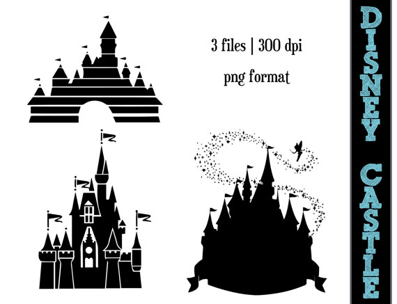 Princess Castle Silhouettes    Castles Silhouette    Disney Clipart    