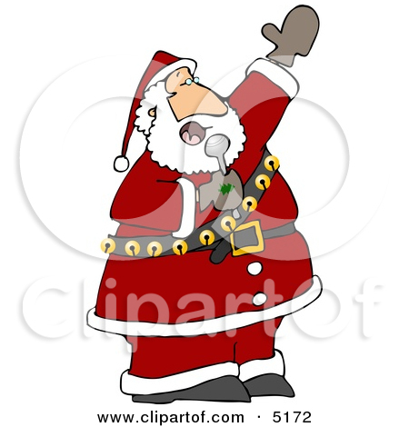 Santa Singing Karaoke Christmas Music Clipart By Djart  5172