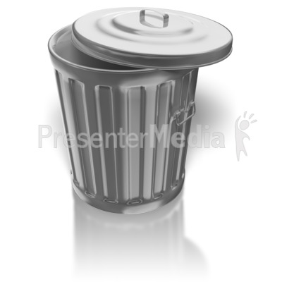 Shiny Metal Garbage Can Presentation Clipart