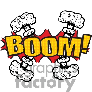 Boom Explosion Onomatopoeia Clip Art Vector Images