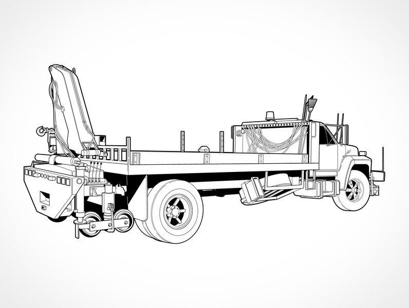 Bucket Truck Clip Art Free Vector Flatbed Truck With