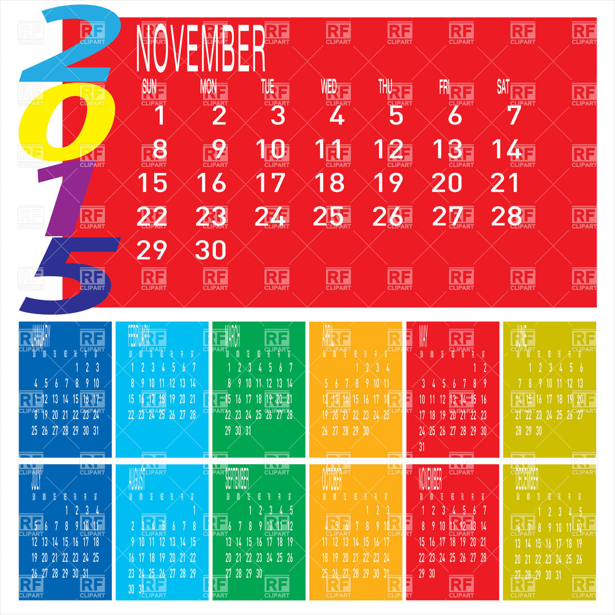 Calendar June 2015 Clipart   Calendar Design