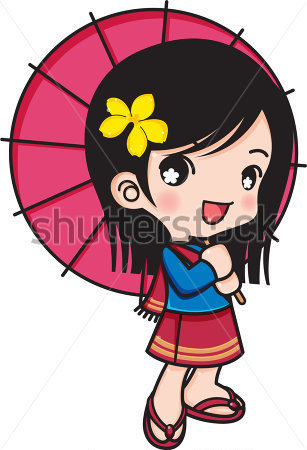 Chica De Chiangmai Sonriendo Con Paraguas Im Genes Predise Adas    
