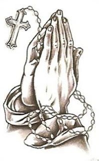 Clip Art Hand With A Rosary   Praying Hands With Rosary And Cross For    
