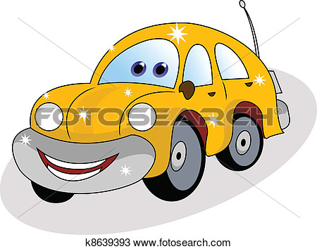 Clipart   Funny Yellow Car   Fotosearch   Search Clip Art