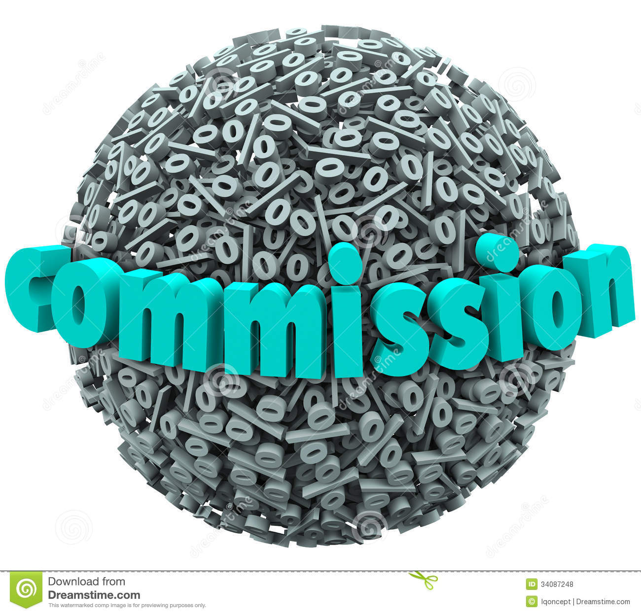 Commission Percent Sign Ball Earning Bonus Pay Rate Royalty Free Stock