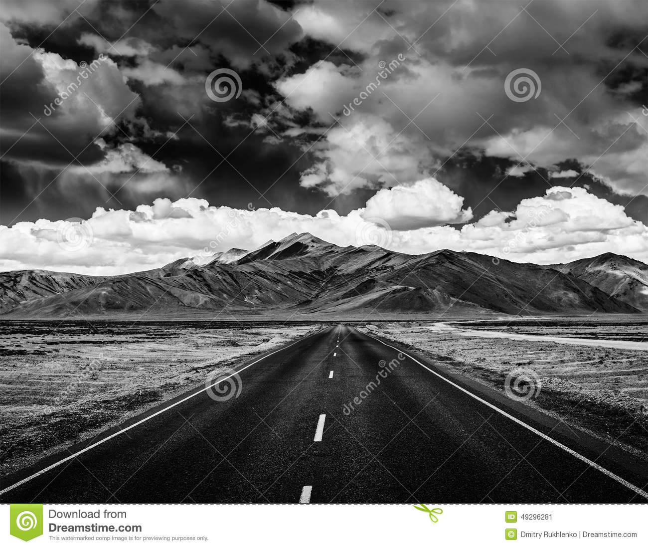 Concept Background   Road On Plains In Himalayas With Mountains