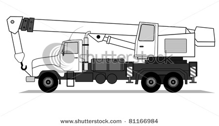 Crane Truck Vector Clip Art Picture