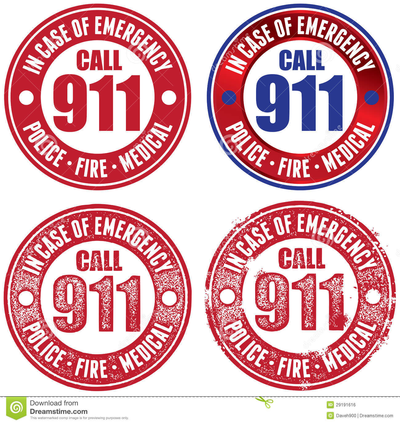 Emergency 911 Logo Set Of Emergency 911 Stamps