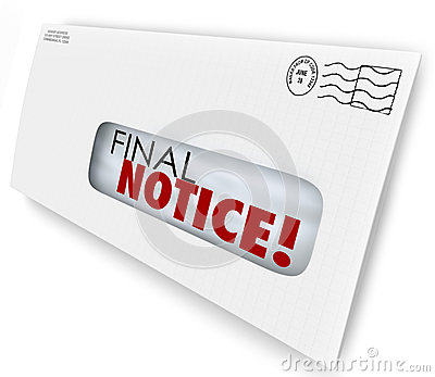 Final Notice Envelope Bill Invoice Past Due Pay Now Stock Illustration