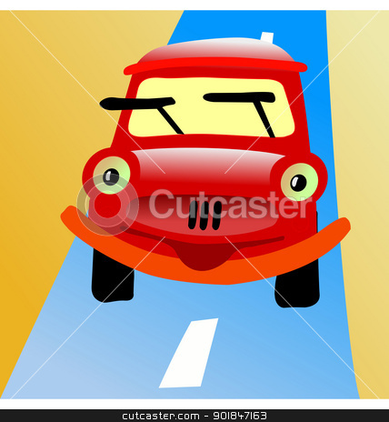 Funny Car Stock Vector Clipart Funny Character Little Car In Cartoon