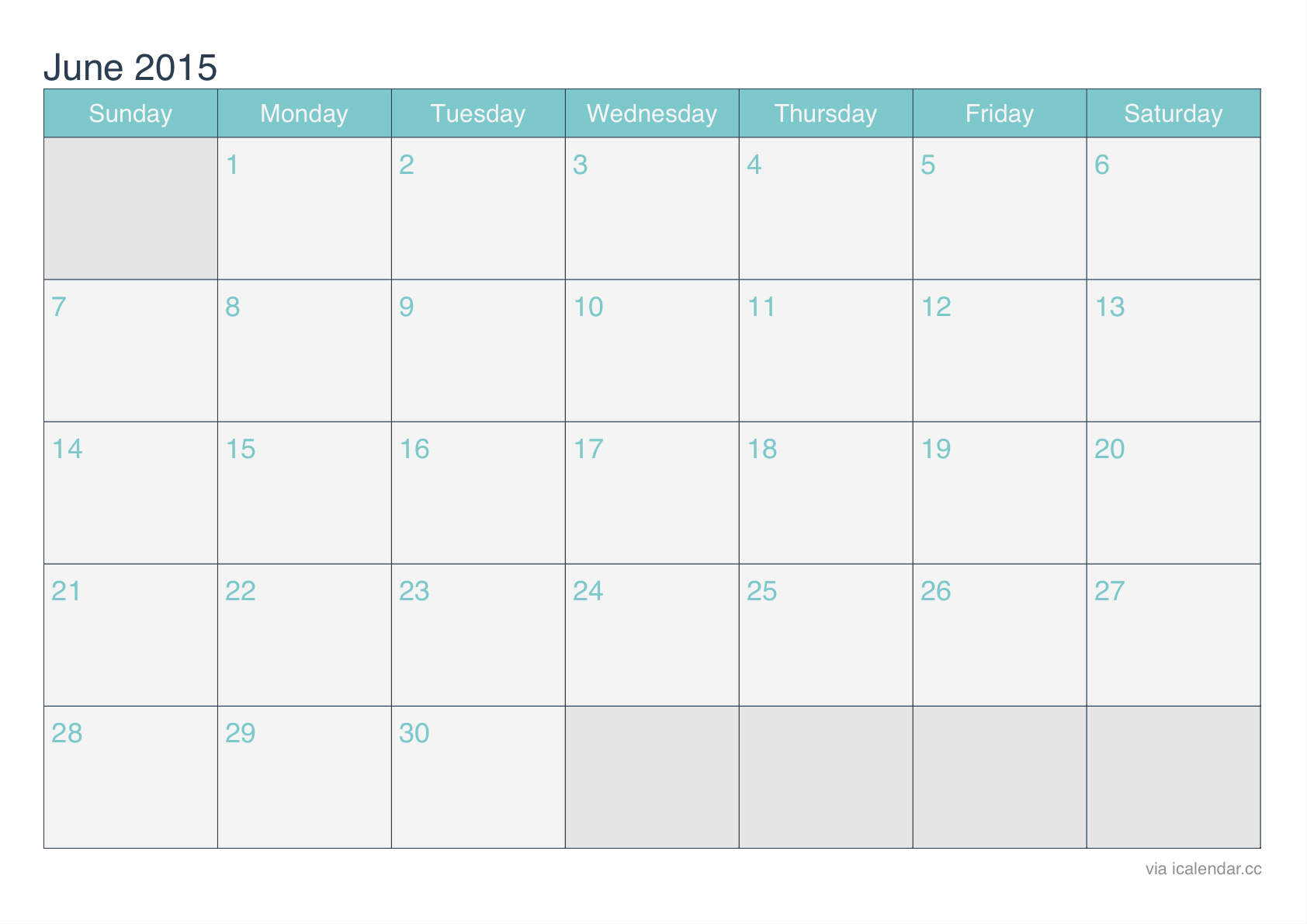 June 2015 Calendar Australia 1