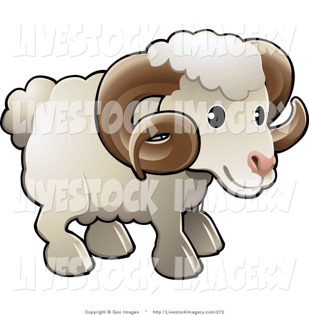 Livestock Clipart Clip Art Of An Adorable White Male Sheep A Ram With