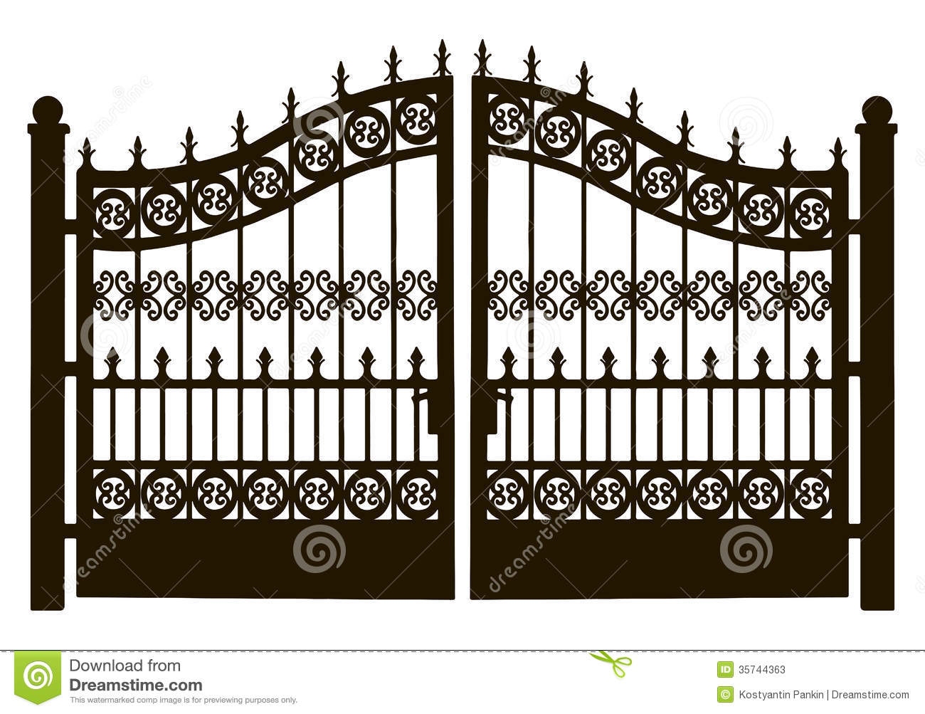 Open Gates Clipart Openwork Steel Gate