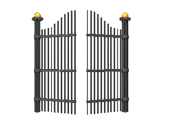 Picket Fence Open Gate Clipart