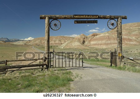Picture   Dubois Wy Wyoming Turtle Ranch Gate Open Range Prairie    