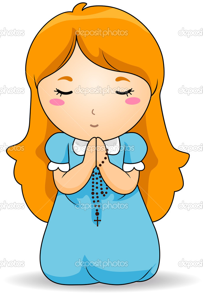 Praying The Rosary   Stock Vector   Lenmdp  2432282