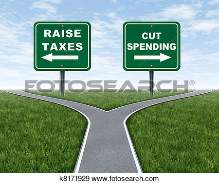 Raising Taxes Or Cutting Spending  Fotosearch   Search Vector Clipart